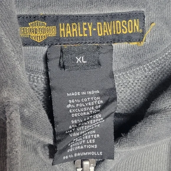 Harley Davidson Womens Embroidered Eagle Zippered Hooded Jacket Size XL - Picture 6 of 8
